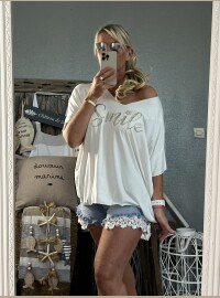 T-shirt Smile blanc doré 40/44