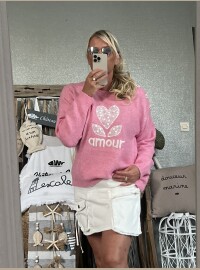 Pull Amour rose