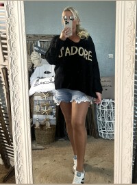 Pull j’adore noir oversize