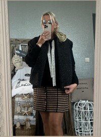 Veste sans manches noir pailleté
