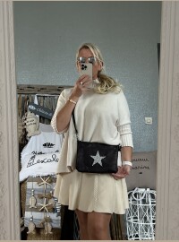 Pochette star irisée noir