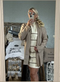 Gilet long taupe