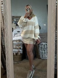Pull bouclette beige