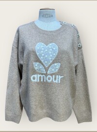 Pull Amour beige
