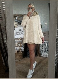 Pull poncho beige