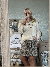 Pull bonheur beige
