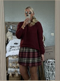 Pull soleil dos bordeaux