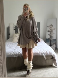 Pull cœurs strass T44/50 taupe