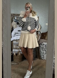 Pull marinière pompons