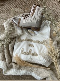 Pull Melle blanc  doré