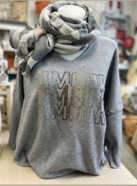 Pull Amour gris