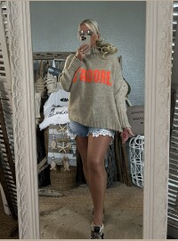 Pull CDS j’adore beige orange