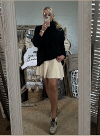 Pull col roulé noir