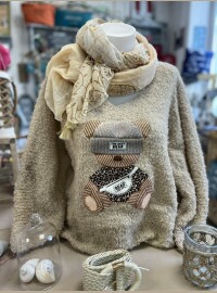 Pull Teddy bear beige