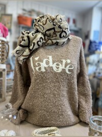Pull j’adore taupe