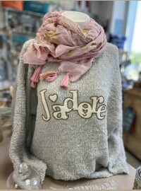 Pull j’adore gris
