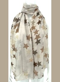Écharpe stars beige