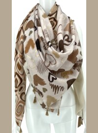 Écharpe patch beige doré