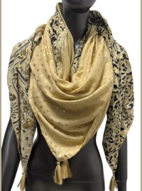 Écharpe patch beige  doré
