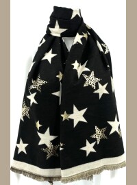 Écharpe douce stars noire