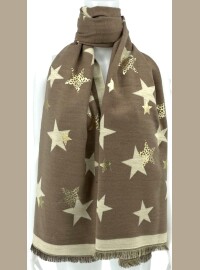 Écharpe douce stars beige