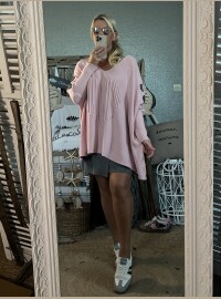 Pull cœurs strass T44/50 rose