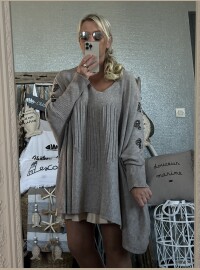 Pull cœurs strass T44/50 taupe