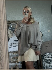 Pull stars strass T44/50 taupe