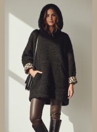 Robe sweat doudou léopard noire