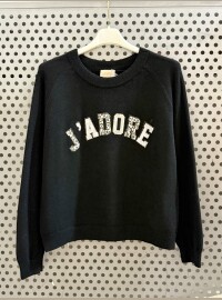 Pull j’adore strass Leopard noir