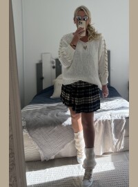 Pull cœur lurex blanc