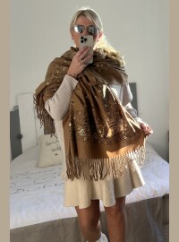 Châle écharpe caramel