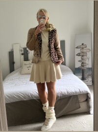 Veste velours taupe léopard