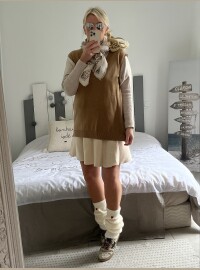 Pull débardeur CDS caramel