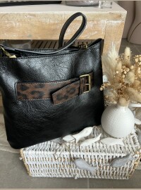 Sac noir léopard