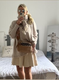 Sac velours et sa pochette