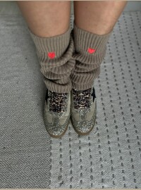 Guêtres taupe cœur