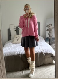 Pull capuche rose