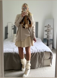 Écharpe Flowers taupe