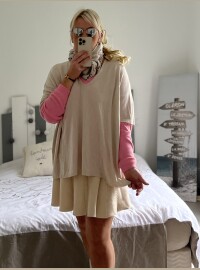 Pull poncho fin oversize