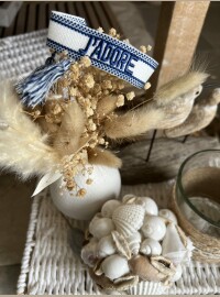 Bracelet J’adore blanc bleu