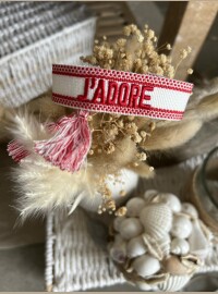 Bracelet J’adore blanc rouge