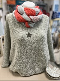 Pull chenille gris