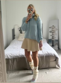 Pull baby blue alpaga