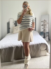 Pull marinière bleu jean