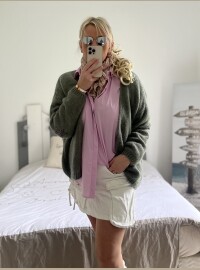 Gilet kaki clair étoiles strass coudes