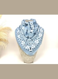 Écharpe carrée bandana baby blue