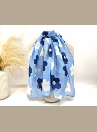 Écharpe Flowers lurex bleue