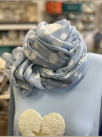 Écharpe bleu lurex doré