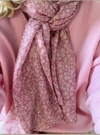 Écharpe Liberty lurex rose baby